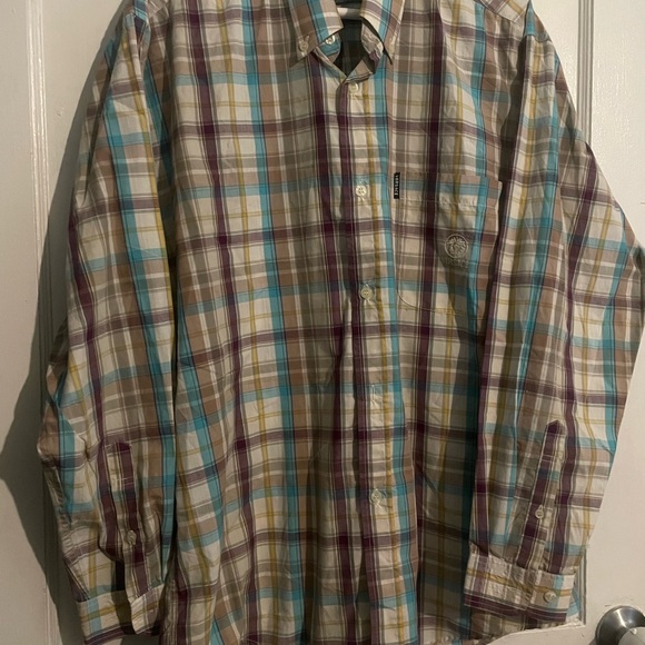 Versace Multicolor Plaid Casual Shirt - Picture 1 of 6